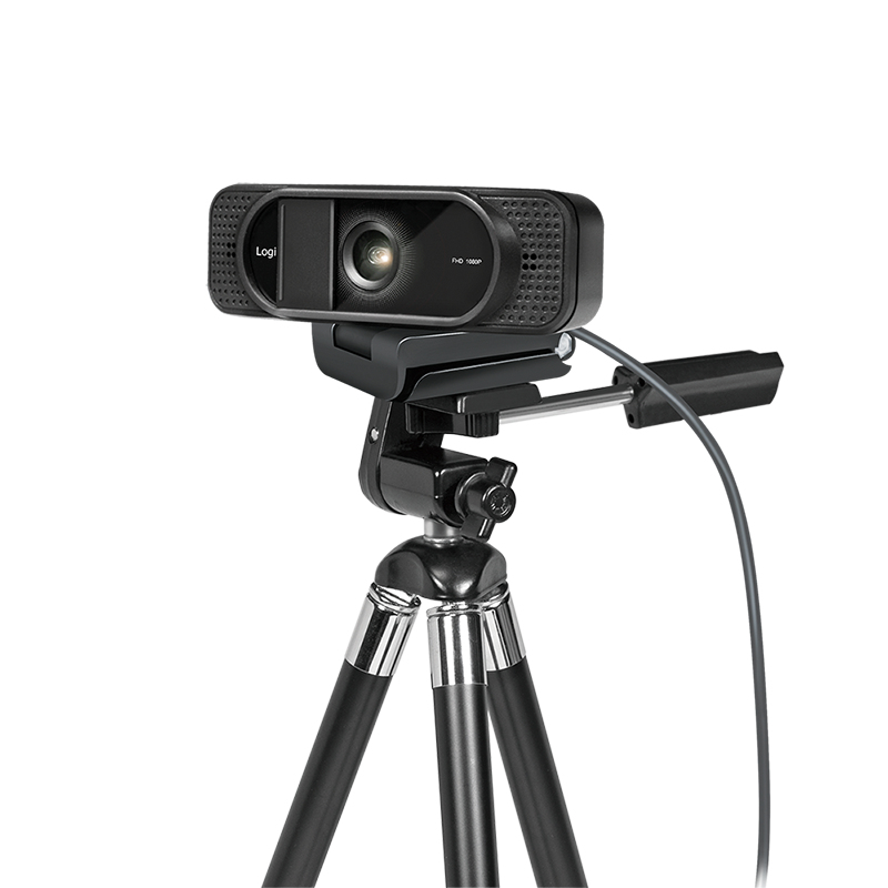 LogiLink Full-HD-USB-Webcam mit Dual-Mikrofon schwarz 96 Grad Weitwinkelobjektiv Fixfokus