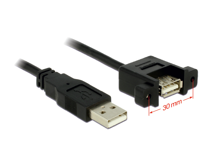 Delock 1m 2xUSB2.0-A - 1 m - USB A - USB A - USB 2.0 - Männlich/Weiblich - Schwarz