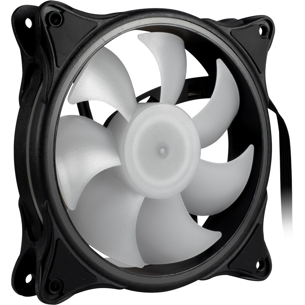 Inter-Tech Argus RS-081 RGB - Ventilator - 12 cm - 1200 RPM - 30 dB - Schwarz - Weiß