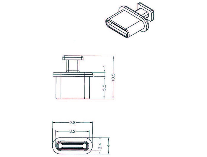 Delock 64013 - USB Typ-C - Schwarz - Polyethylen (PE) - 9,8 mm - 10,5 mm - 4 mm