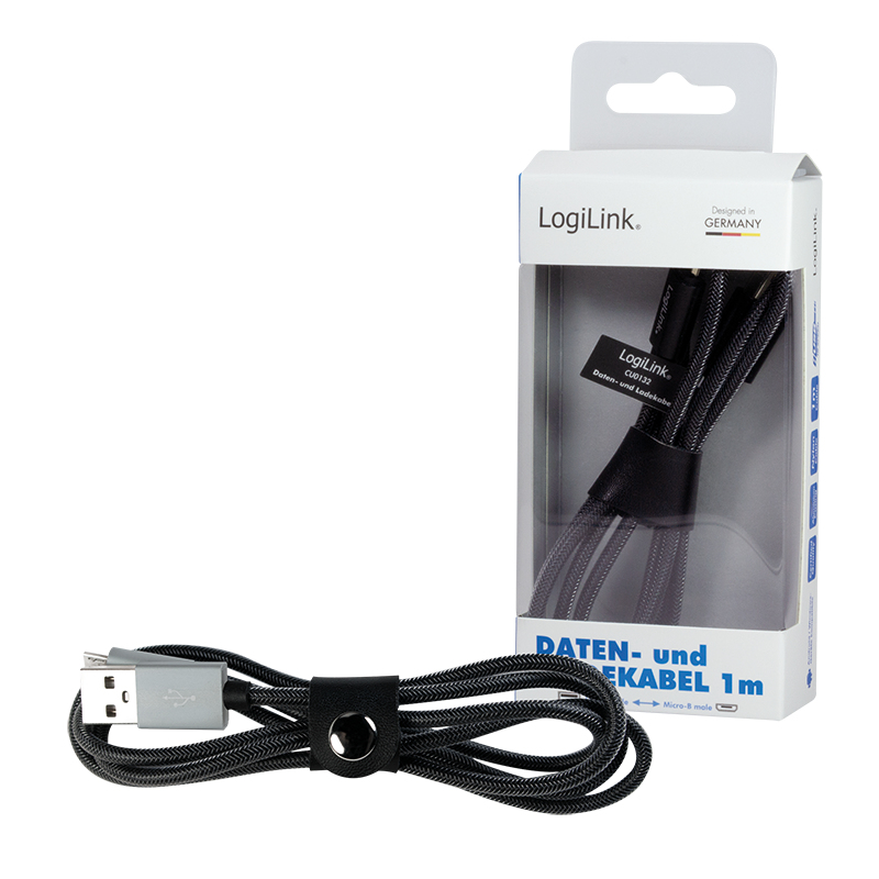 LogiLink CU0132 - 1 m - USB A - Micro-USB A - USB 2.0 - 480 Mbit/s - Grau