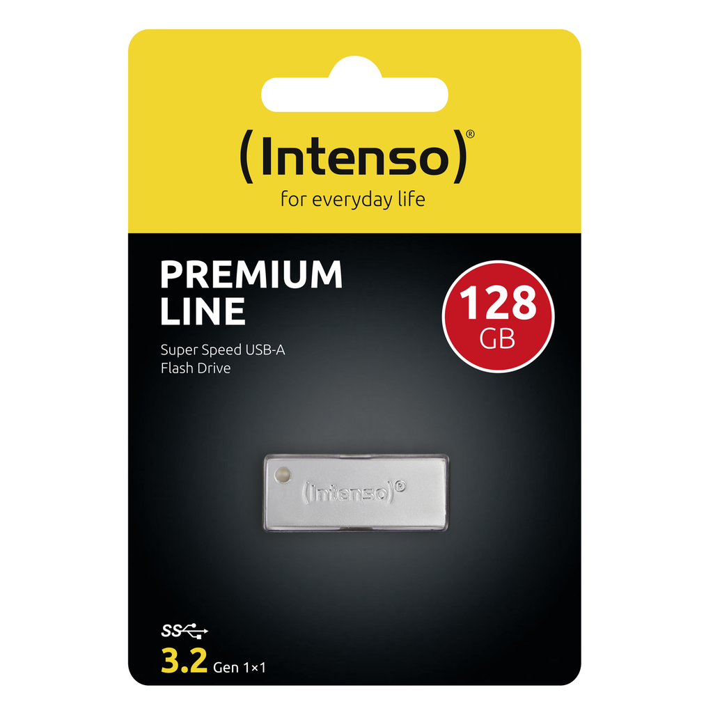 Intenso Premium Line - 128 GB - USB Typ-A - 3.2 Gen 1 (3.1 Gen 1) - 100 MB/s - Ohne Deckel - Edelstahl