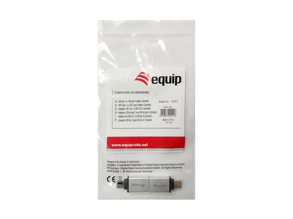 Equip USB Typ C auf USB Typ A Adapter - USB Type C - USB Type A - Silber