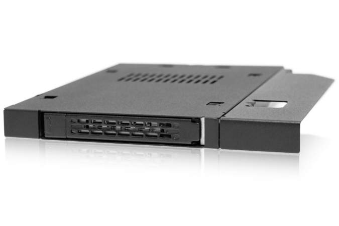 Icy Dock MB411SPO-B - 2.5 Zoll - SATA - Serial Attached SCSI (SAS) - 6 Gbit/s - Festplatte - SSD - Schwarz - Metall