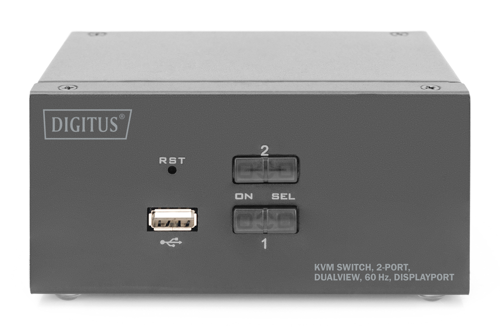 DIGITUS KVM-Switch 2-Port 4K DP Dual Display - Switch