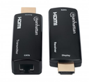 Manhattan 1080p HDMI over Ethernet Extender Kit in kompaktem Format - HDMI-Signalverlängerung mit 1080p@60Hz bis zu 60 m über ein einzelnes Cat6-Netzwerkkabel - Sender- und Empfängermodul - Power over Cable - ultrakompaktes Format - schwarz - AV-Sender & -Empfänger