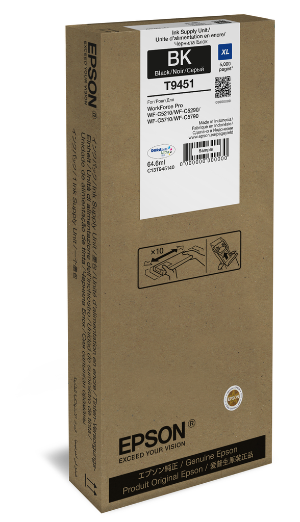 Epson WF-C5xxx Series Ink Cartridge XL Black - Hohe (XL-) Ausbeute - Tinte auf Pigmentbasis - 64,6 ml - 5000 Seiten - 1 Stück(e)
