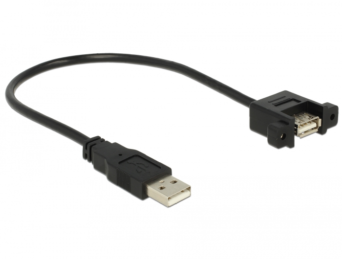 Delock 85462 - 0,25 m - USB A - USB A - USB 2.0 - 480 Mbit/s - Schwarz