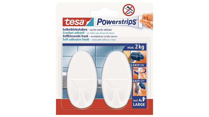 Tesa Powerstrips Haken Large Oval weiss