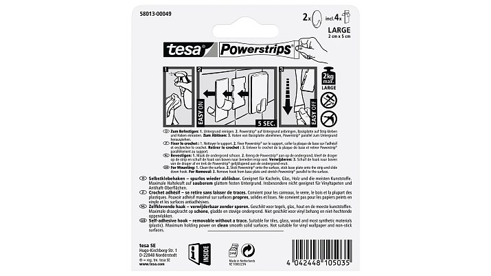 Tesa Powerstrips Haken Large Oval weiss