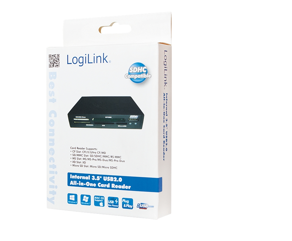 LogiLink CR0012 - Schwarz - 3.5 Zoll - 480 Mbit/s - USB 2.0