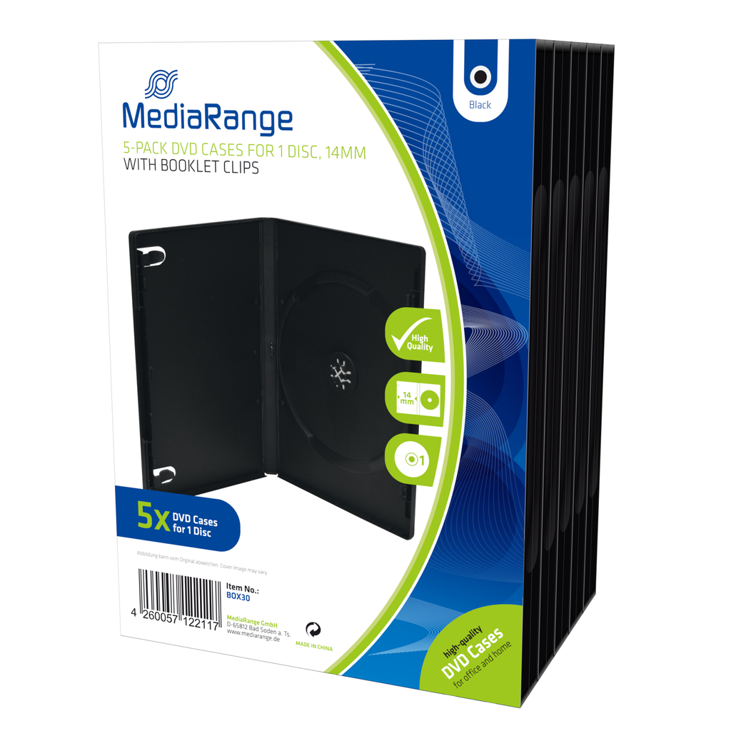 MEDIARANGE BOX30 - DVD-Hülle - 1 Disks - Schwarz - Kunststoff - 120 mm - 136 mm