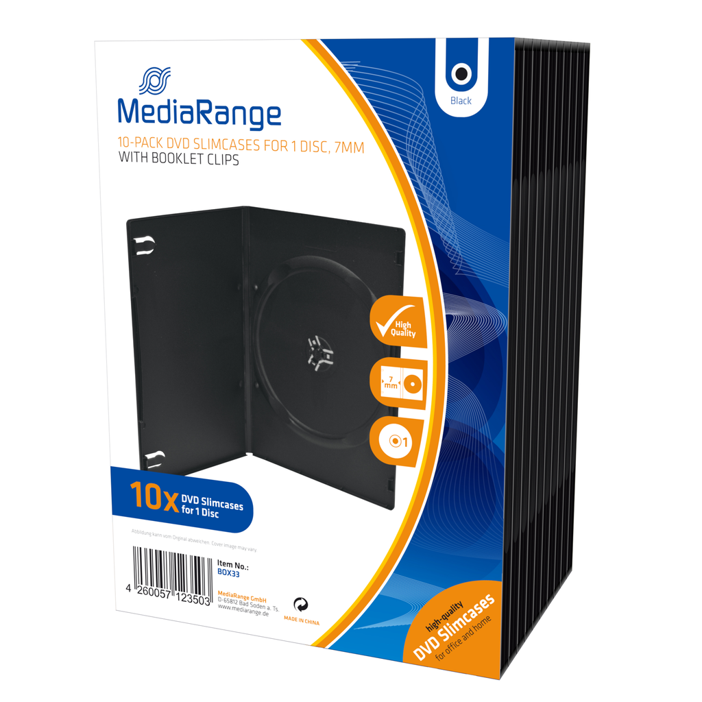 MEDIARANGE BOX33 - DVD-Hülle - 1 Disks - Schwarz - Kunststoff - 120 mm - 136 mm