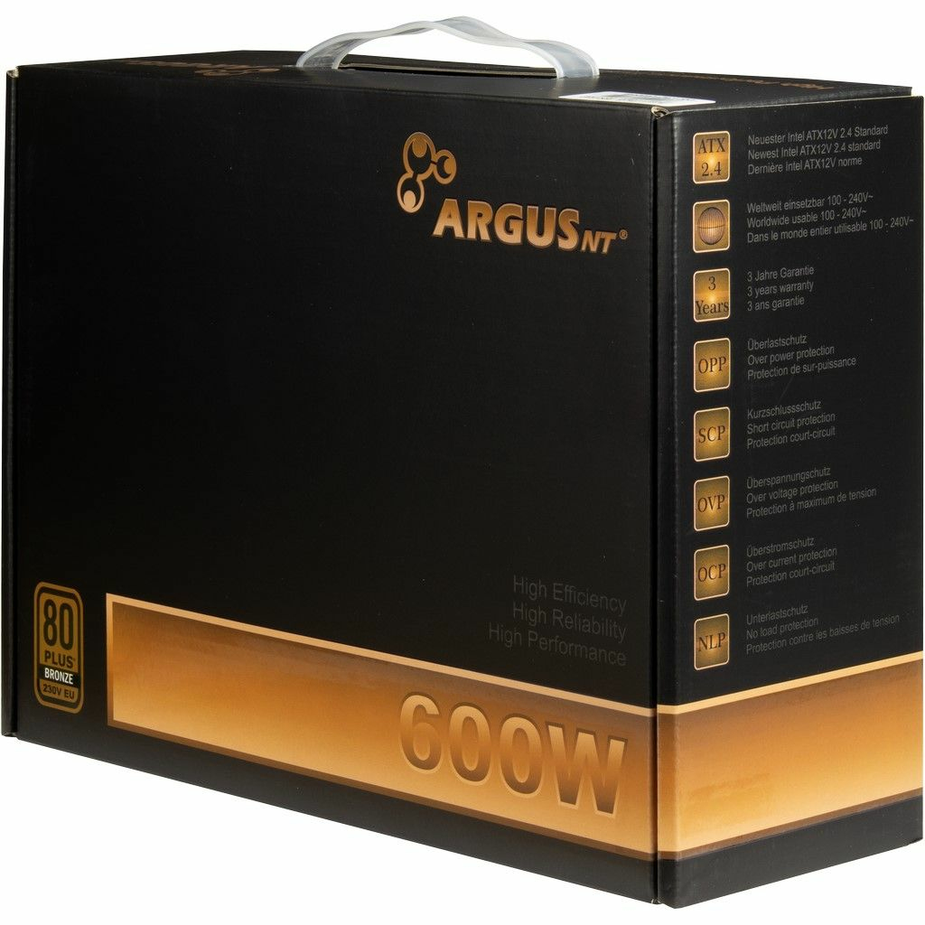 Inter-Tech Argus BPS-600 - 600 W - 100 - 240 V - 47 - 63 Hz - 8/4 A - 100 W - 520 W
