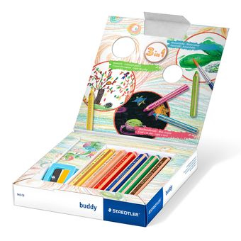 STAEDTLER Farbstift buddy 3in1 6er Kartonetui - Weich - Mehrfarben - 6 Stück(e)