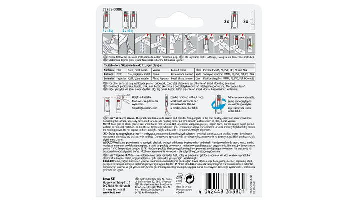 Tesa 77765 - Tape - Weiß - Sichtverpackung - 2 Stück(e)