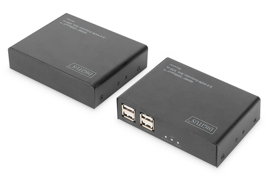 DIGITUS 4K HDMI® HDBaseT 2.0 KVM Extender Set, 100 m