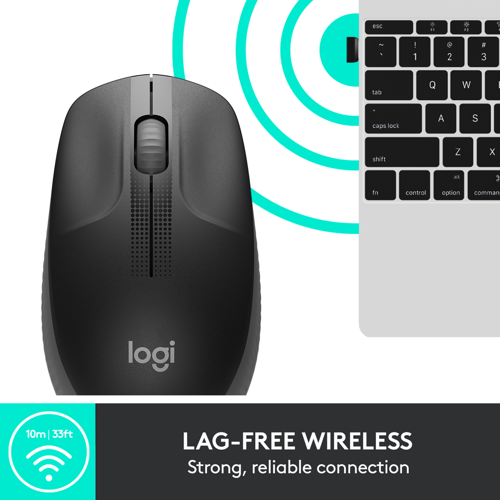 Logitech M191 - Beidhändig - Optisch - RF Wireless - 1000 DPI - Anthrazit - Schwarz