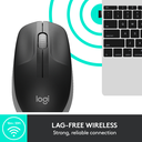 Logitech M191 - Beidhändig - Optisch - RF Wireless - 1000 DPI - Schwarz - Grau