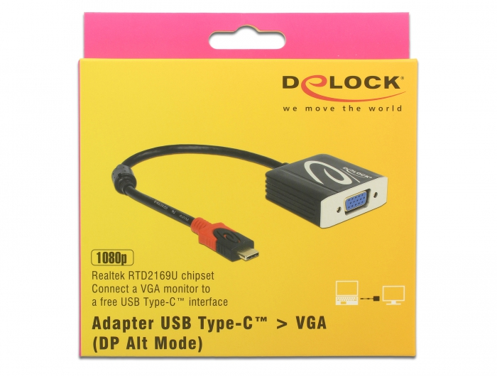 Delock 62994 - 0,2 m - USB Typ-C - VGA (D-Sub) - Männlich - Weiblich - Gerade