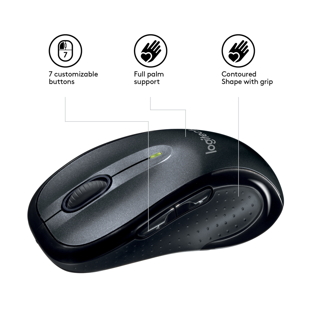 Logitech M510 - Laser - RF Wireless - Schwarz