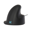 R-Go HE Mouse - Ergonomische Maus - Mittel (Handlänge 165-185mm) - linkshändig - kabelgebunden - Linkshändig - USB Typ-A - 3400 DPI - Schwarz - Silber