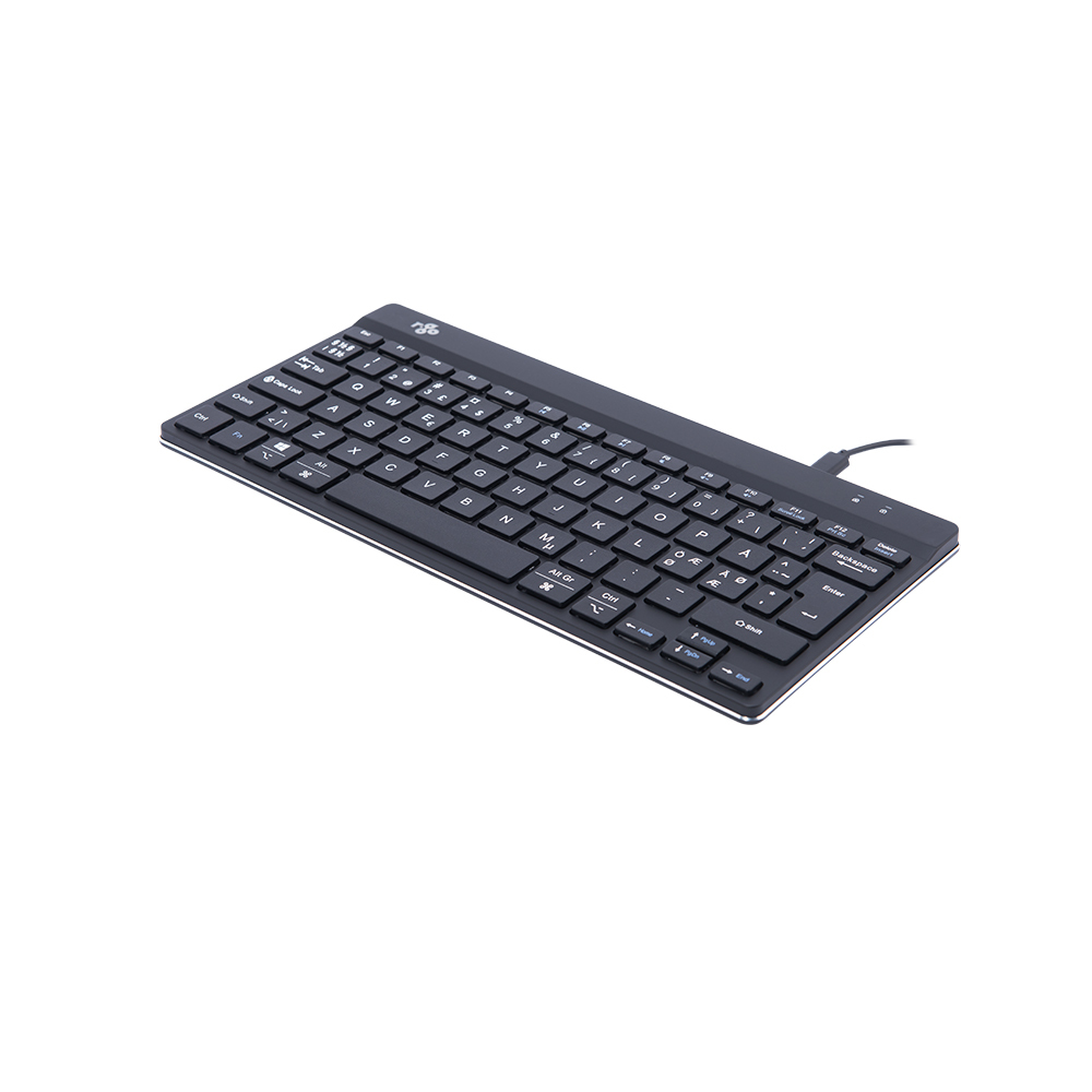 R-Go Compact Break Tastatur - QWERTY (ND) - schwarz - kabelgebunden - Mini - USB - QWERTY - Schwarz