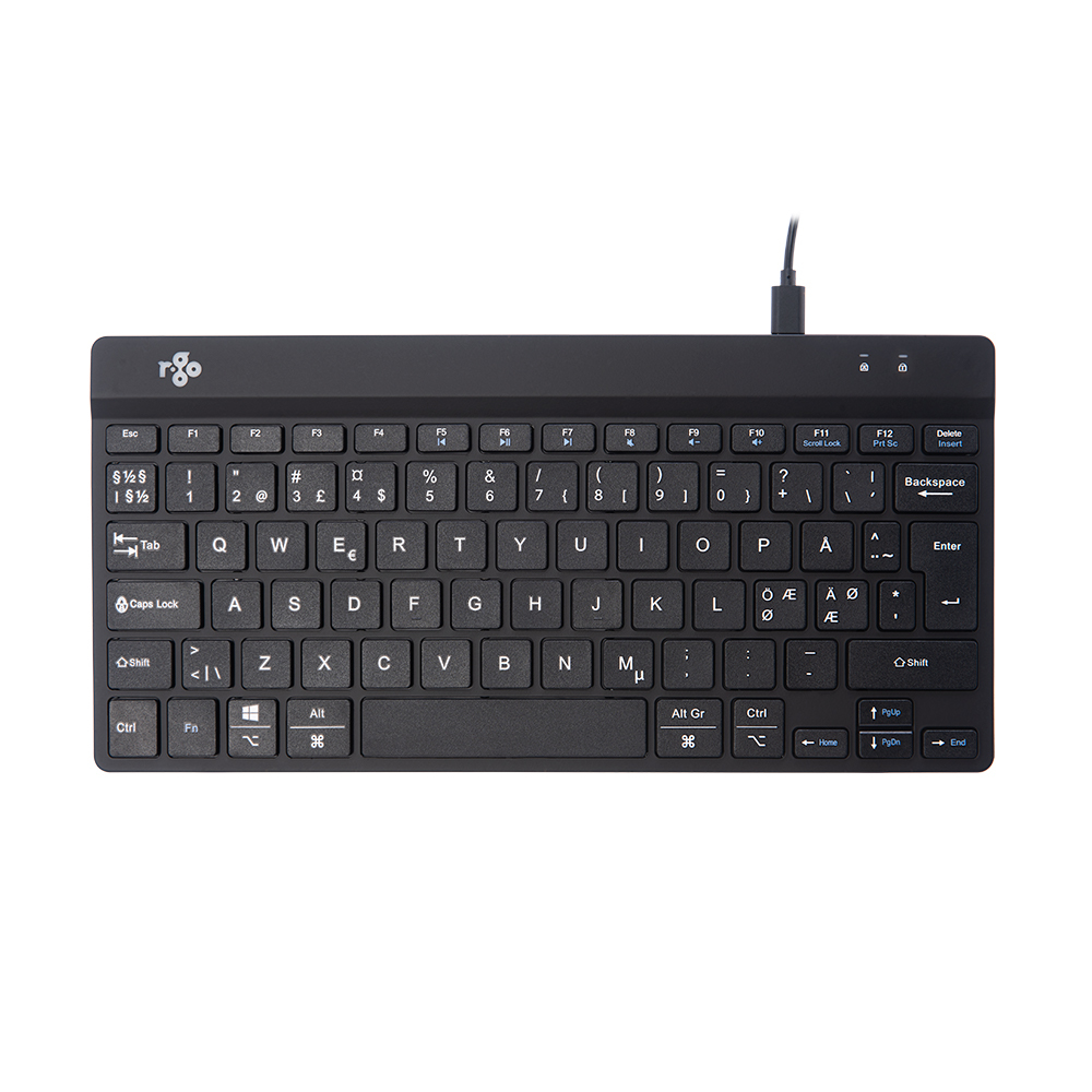 R-Go Compact Break Tastatur - QWERTY (ND) - schwarz - kabelgebunden - Mini - USB - QWERTY - Schwarz