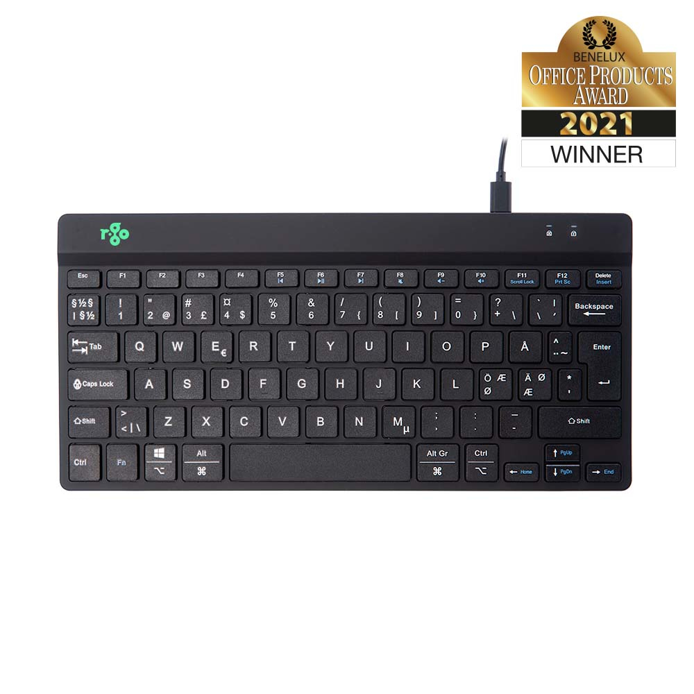 R-Go Compact Break Tastatur - QWERTY (ND) - schwarz - kabelgebunden - Mini - USB - QWERTY - Schwarz