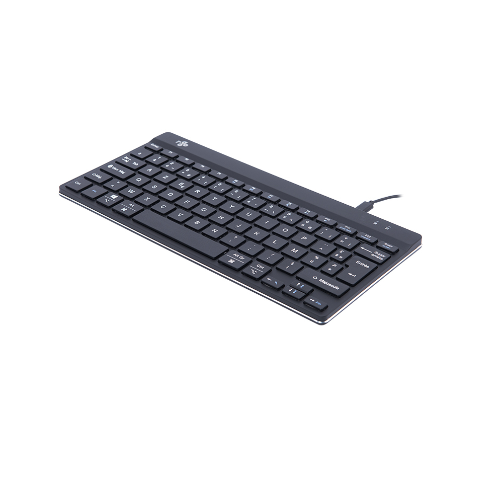 R-Go Compact Break Tastatur - AZERTY (FR) - schwarz - kabelgebunden - Mini - USB - AZERTY - Schwarz