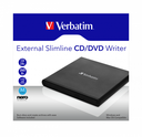 Verbatim External Slimline CD/DVD Writer - Schwarz - Ablage - Horizontal - Notebook - DVD±RW - USB 2.0