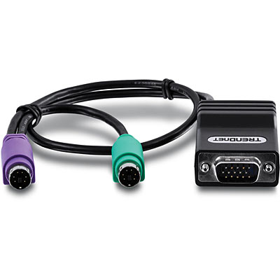 TRENDnet TK-CAT5P - 0,4 m - 2x PS/2 M - VGA M - RJ-45 F - Männlich - Weiblich - Schwarz