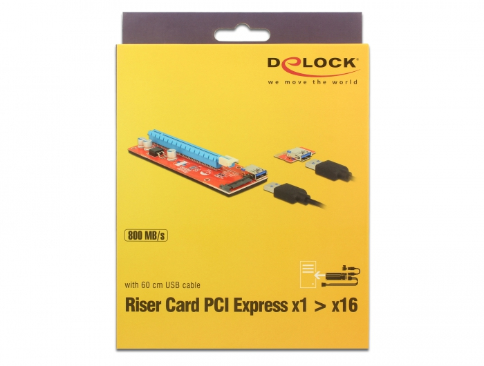 Delock 41423 - PCI - PCI,SATA,USB 3.2 Gen 1 (3.1 Gen 1) - China - 0,8 Gbit/s - 43,7 mm - 129 mm