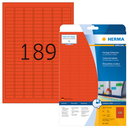 HERMA Farbige Etiketten A4 25.4x10 mm rot Papier matt 3780 St. - Rot - Selbstklebendes Druckeretikett - A4 - Papier - Laser/Inkjet - Entfernbar