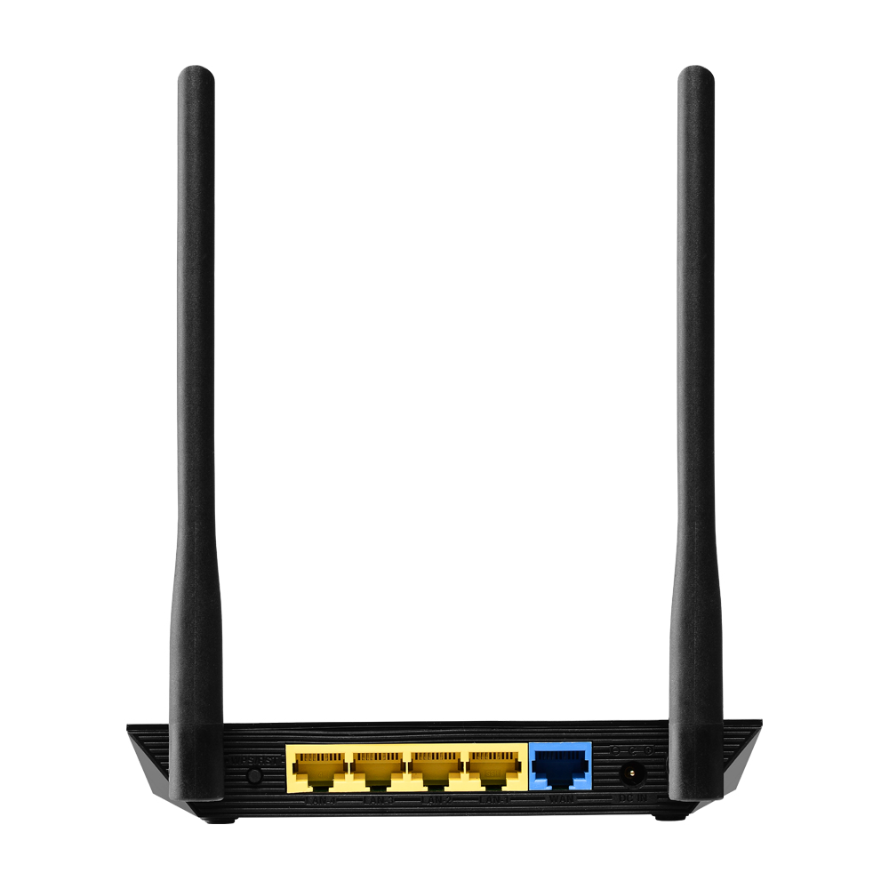 Edimax N300 - Wi-Fi 4 (802.11n) - Einzelband (2,4GHz) - Eingebauter Ethernet-Anschluss - Schwarz - Tabletop-Router
