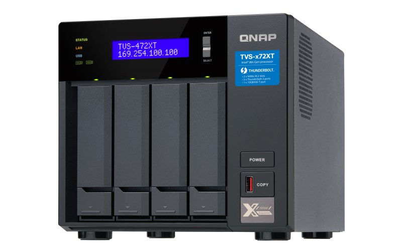 QNAP TVS-472XT - NAS - Tower - Intel® Core™ i3 der achten Generation - i3-8100T