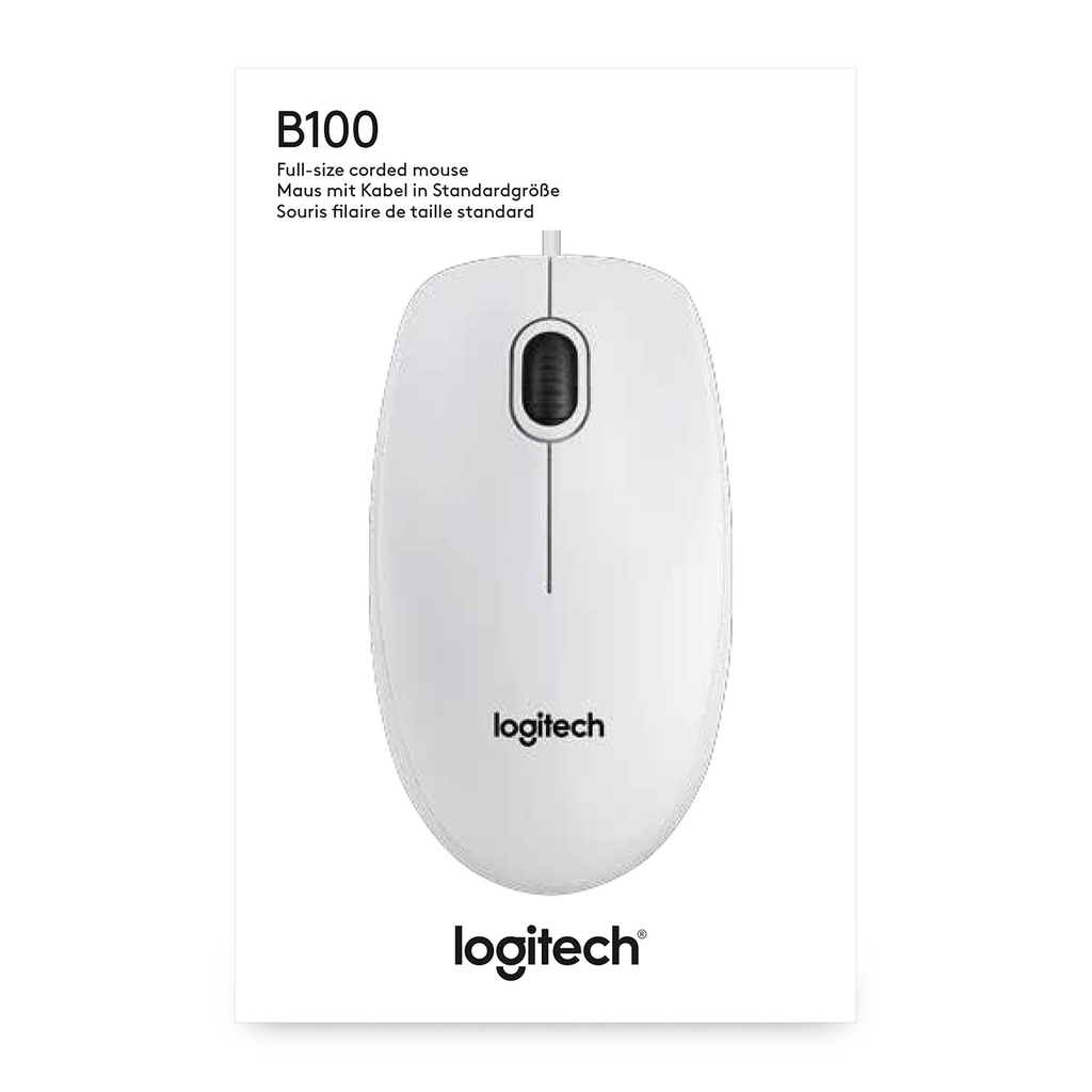 Logitech B100 - optische Maus - weiß