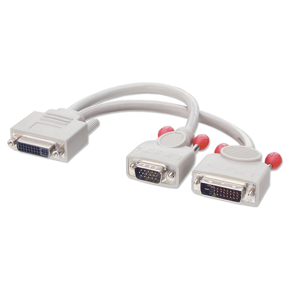 Lindy DVI-I -> DVI-D+ VGA Monitor Splitter Kabel - Kabel