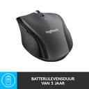 Logitech Marathon Mouse M705 - rechts - Optisch - RF Wireless - 1000 DPI - Schwarz - Holzkohle