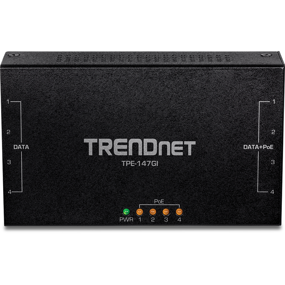 TRENDnet TPE-147GI - Gigabit Ethernet - 1000 Mbit/s - IEEE 802.3,IEEE 802.3ab,IEEE 802.3af,IEEE 802.3at,IEEE 802.3u - Schwarz - CE - FCC - 100 - 240 V