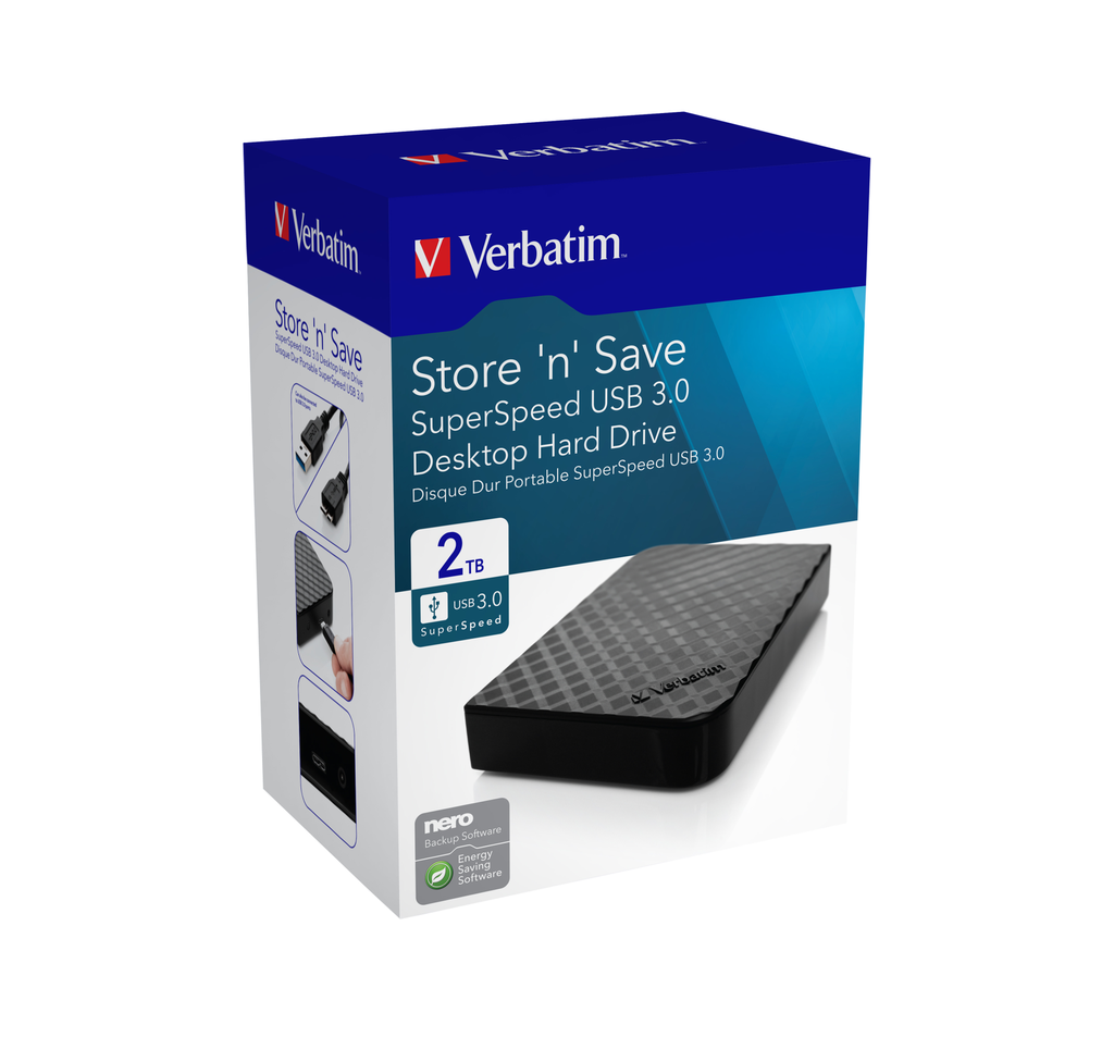 Verbatim Store 'n' Save 2TB USB 3.0 - 2000 GB - 3.2 Gen 1 (3.1 Gen 1) - Schwarz