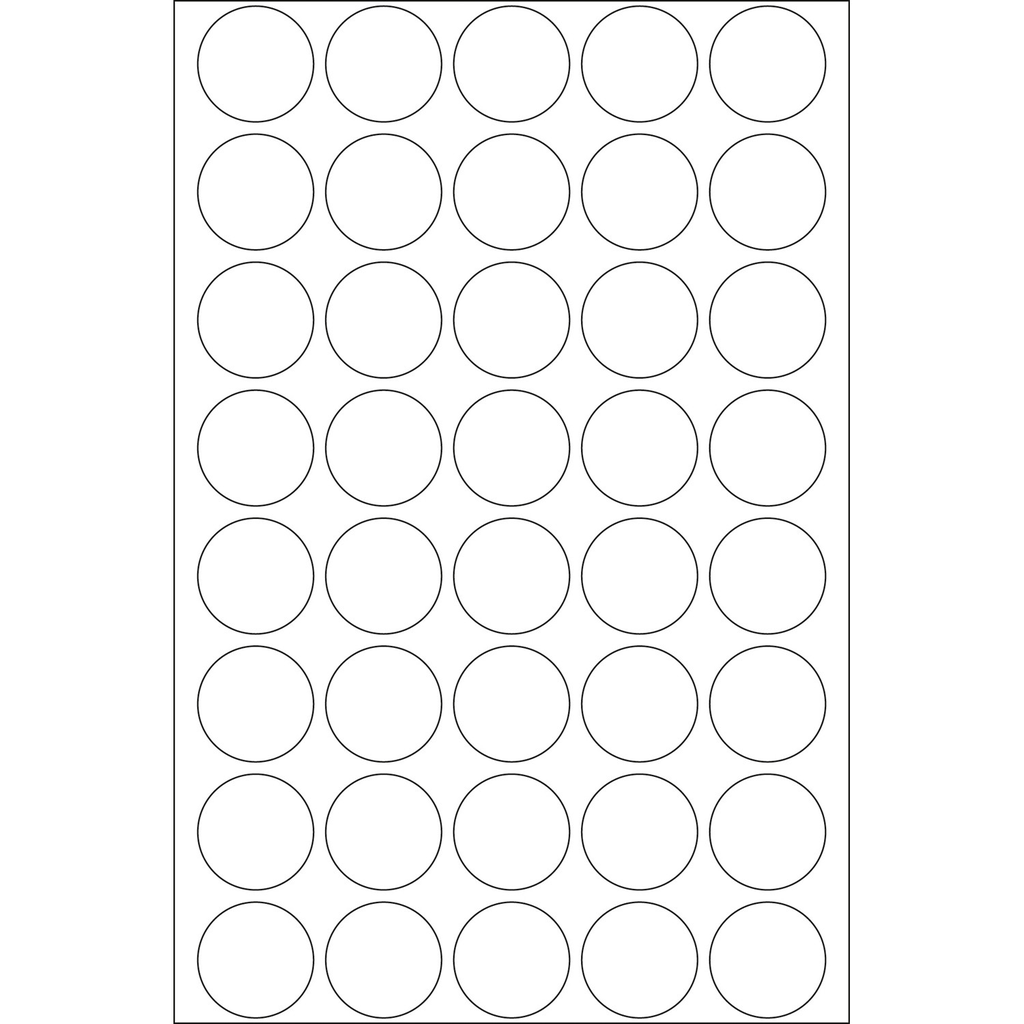 HERMA Verschlussetiketten Ø 19 mm rund transparent extrem stark haftend Folie matt 640 St. - 640 Stück(e) - 16 Blätter