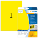 HERMA Signal-Schilder strapazierfähig A4 210x297 mm gelb stark haftend Folie matt wetterfest 25 St. - Gelb - Selbstklebendes Druckeretikett - A4 - Laser - Dauerhaft - Matte