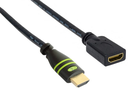 Techly HDMI 4K 60Hz High Speed Anschlusskabel ,mit Ethernet M/F, schwarz, 7,5 m