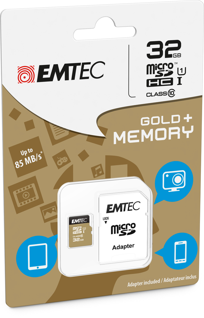 EMTEC Gold+ - Flash-Speicherkarte ( SD-Adapter inbegriffen ) - 32 GB