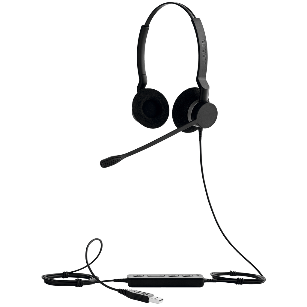 Jabra Biz 2300 Duo USB UC - Kopfhörer - Kopfband - Büro/Callcenter - Schwarz - Binaural - Knopf