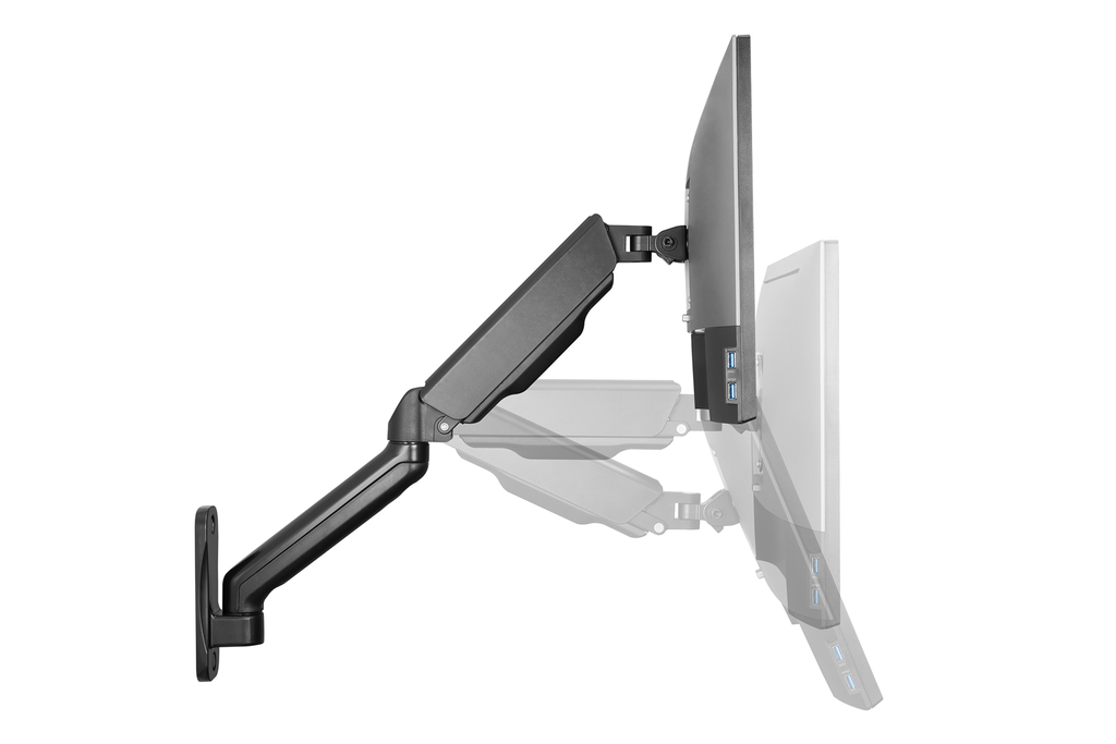 DIGITUS Universal Monitor-Wandhalterung mit Gasdruckfeder und Schwenkarm