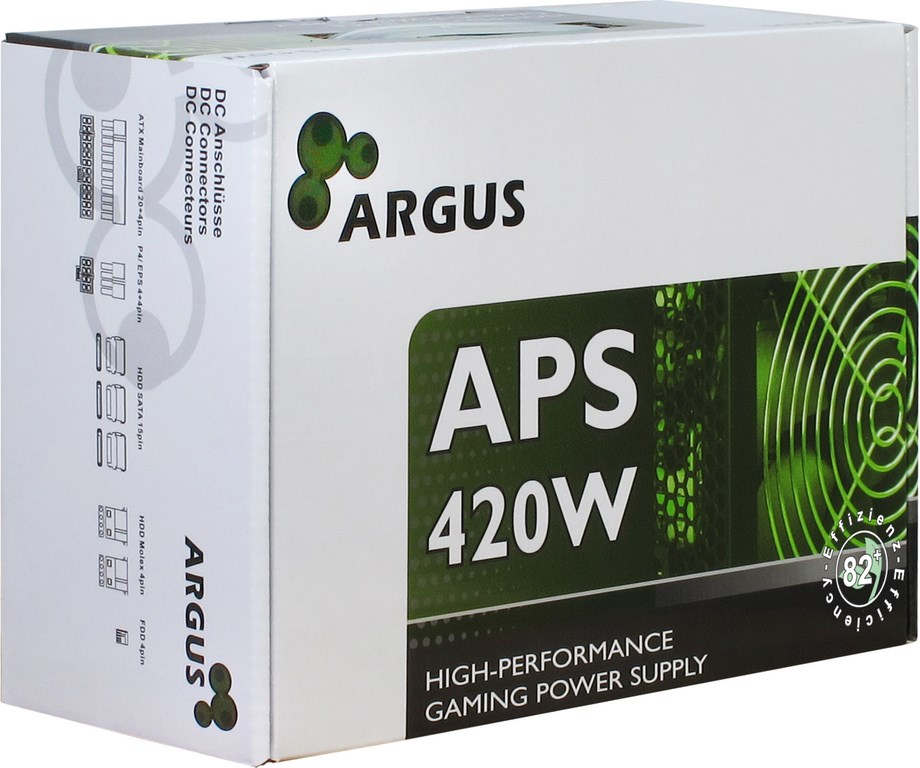 Inter-Tech Argus APS - 420 W - 115 - 230 V - 47 - 63 Hz - +12V1,+12V2,+3.3V,+5V,+5Vsb,-12V - Aktiv - 103 W