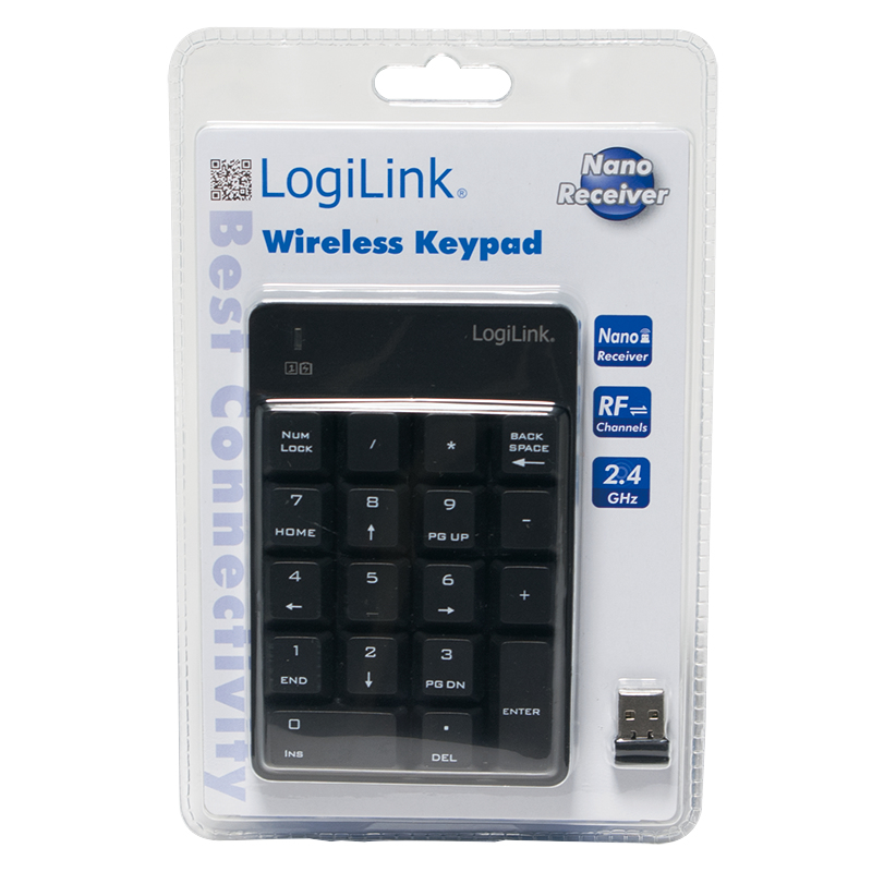 LogiLink ID0120 - RF Wireless - Notebook - 2.4 GHz - 10 m - Schwarz - USB