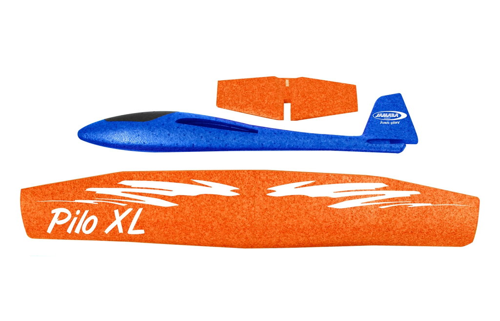 JAMARA Schaumwurfgleiter 2in1 - Pilo XL - Spielzeug-Segelflugzeug - Schaum - 1 Stück(e) - Blau - Orange - Montagesatz - 8 Jahr(e)